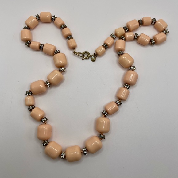 J.Crew Pink/Peach Necklace with Crystal Spacers - Picture 4 of 9